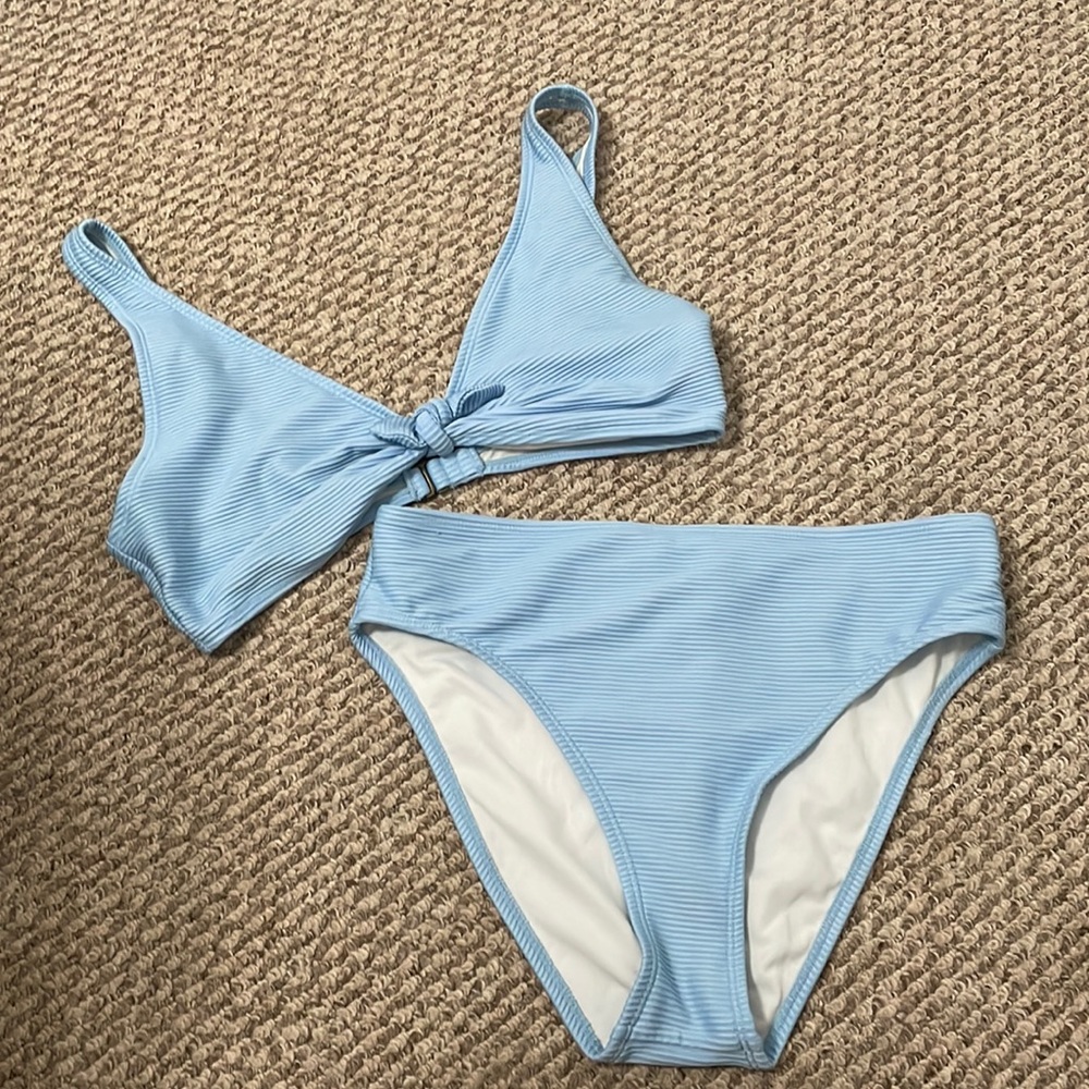 Baby Blue High Waisted Bikini Set